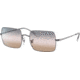 Ray-Ban Rectangle RB1969 Sunglasses, Gunmetal, 54, RB1969-004-GC-54