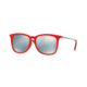 Ray-Ban RJ9063SF Sunglasses 701030-51 - Trasparent Red Rubber Frame, Green Mirror Silver Lenses