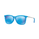 Ray-Ban RJ9063SF Sunglasses 701155-51 - Azure Fluo Trasp Rubber Frame, Light Green Mirror Blue Lenses