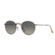 Ray-Ban Round Metal Sunglasses - Men's, Matte Gunmetal Frame, Grey Gradient Dark Grey 50 mm Lenses, RB3447-029-71-50
