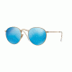 Ray-Ban Round Metal Sunglasses - Men's, Gold Frame, Blue mirror 50 mm Lenses, RB3447-112-4L-50