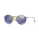 Ray-Ban Round Metal Sunglasses - Men's, Bronze/Copper Frame, Blue mirror 50 mm Lenses, RB3447-167-68-50