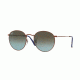 Ray-Ban Round Metal Sunglasses - Men's, Bronze/Copper Frame, Blue Gradient Brown 50 mm Lenses, RB3447-900396-50