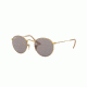 Ray-Ban Round Metal Sunglasses - Men's, Gold Frame, Grey 50 mm Lenses, RB3447-9064V8-50