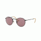 Ray-Ban Round Metal Sunglasses - Men's, Black Frame, Violet 53 mm Lenses, RB3447-9066Z0-53
