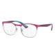 Ray-Ban RY1054 Progressive Prescription Eyeglasses, 47mm, Silver On Top Matte Violet, RY1054-4071-47-PRO