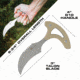 Reapr Tac Talon Fixed Blade Knife, 3in, 420 Stainless Steel, Talon Blade, Black / Desert Tan, 11041