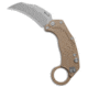 Reate Knives Reate EXO-K Gravity Karambit Button Lock Knife Tan Aluminum 3.1&quot; Stonewash, Tan, Bohler N690, adult, BHQ-183934