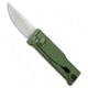 Reate Knives Reate EXO Mini Drop Point Gravity Knife Green Frag Aluminum 2.6&quot; Satin, Green, Elmax, adult, BHQ-223215