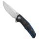 Reate Knives Reate J.A.C.K. Integral Knife Blue Titanium/Marble Carbon Fiber 3.94&quot; Satin, Black, Bohler M390, adult, BHQ-87832