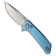 Reate Knives Reate PL-XF Pivot Lock Knife Blue Aluminum 3.4&quot; Satin/Stonewash, Blue, Nitro-V, adult, BHQ-206877