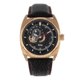 Reign Astro Semi-Skeleton Leather-Band Watch, Rose Gold/Black, One Size, REIRN5503