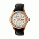 Reign Cascade Automatic Leather-Band Watch w/Day/Date, Silver REIRN4405