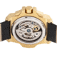 Reign Commodus Automatic Skeleton Leather-Band Watch, Gold/Black, One Size, REIRN4004