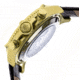Reign Mens Goliath Watch,44mm,Black Dial,Gold Bezel,Black Leather Strap REIRN3305