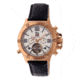 Reign Mens Goliath Watch,44mm,Ivory Dial,Gold Bezel,Black Leather Strap REIRN3306