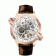 Mens Thanos Watch,White Dial,Gold Bezel,Brown Leather Strap