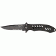 Remington Medium FAST Fold Knife, 440 stainless partially serrated clip point black , rubber overcoat R19072