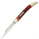 Remington Totem Toothpick Red Folding Knife,3.625in,Long Clip,Red,Jigged Bone Handle R11912
