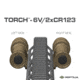 Reptilia Torch 6V/CR123 M-LOK Light Body, Right Side, Type III Hardcoat Anodized, Tobacco, 100-106