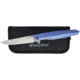 Rike Knife 1707SB Tiium Blue Framelock Folding Pocket Folding Knife, 3.75in Satin M390 SS Drop Point, Blue Anodized Titanium Handle, Pocket Clip, Black Nylon Zippered Case, Blue, 1707S BLUE