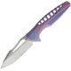 Rike Knife Thor 5 Framelock Knife, 3.75in Bead Blast Bohler M390 SS Drop Point, Purple Anodized Titanium Handle, THOR5-PB