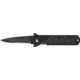 Rite Edge Linerlock Fold Knife, 4.5in, black finish stainless partially serrated blade, Black finish aluminum handle CN210937