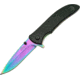 Rite Edge Linerlock Rainbow Folding Knife,3.25in,Black,G10 Handle CN300343RB
