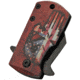 Rite Edge Money Clip Skull A/O Folding Knife, 2.25in Closed, 1.5in Black SS Sheepsfoot Blade, Aluminum Handle, Skull Handle Artwork, 300590-RD