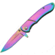 Rite Edge Titanium Rainbow Linerlock A/O Folding Knife,2.75in,Stainless Steel,Rainbow Handle CN300351