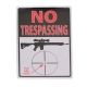 River's Edge 12in.x17in. Weatherpoof Rolled Edge Tin Sign, Trespassing You're Here, 16in. Description 184630