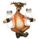 River's Edge Glass Salt-and-Pepper Shakers w/ Holder, Deer Holder, Hand-Painted 184235