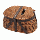 River's Edge Wicker and Faux Leather Antiqued Tightly Woven Fishing Creel 184624