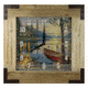 Rivers Edge Clock Wood Frame 24-inch, Cabin/ Lake, 1176