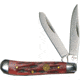 Roper Knives Peanut Jigged Folding Knife,Standard Edge,Clip and Spey,Red,Bone Handle RP0006CRB