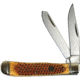 Roper Knives Pit Viper Trapper Folding Knife,Standard Edge,Clip and Spey,Brown,Pitted Handle RP0002CPV