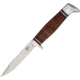 Roper Knives Saddleback Jr Hunting Knife Fixed Blade Knife, 3in, Stainless Steel, Standard Edge, Clip Point, Satin, Brown, Leather Handle RP0028