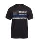 Rothco Thin Blue Line T-Shirt, Black, 61553-Black-4XL