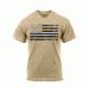 Rothco Thin Blue Line T-Shirt, Desert Sand w/ Black Flag, L, 3960-DesertSandwBlackFlag-L