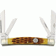 Rough Rider Congress Fold knife, SS twin sheepsfoot, pen and coping blade, Amber jigged bone handles RR053