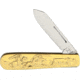 Rough Rider Cowboy Knife Brass Folding Knife,Stainless Steel,Standard Edge,Mirror Polish RR1457