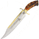 Rough Rider Dont Tread on Me Bowie Knife, 21.25in Overall, 15.5in Satin SS Clip Point Blade, Crown Stag Handle, Brass Guard, Blade Etching, Brown Leather Sheath, RR1941