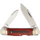 Rough Rider Lockback Canoe Cherry Folding Knife, SS Spear And Pen Blades, Black Cherry Smooth Bone Handle, Blade Etching, KG202-BLACK CHERRY