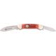 Rough Rider Mini Canoe Fold Knife, SS spear and pen blade, Red jigged bone handle RR271