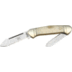 Rough Rider Mini Canoe Fold Knife, SS spear and pen blade, White smooth bone handle RR055