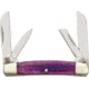 Rough Rider Mini Four Blade Fold Knife, pen and coping blad, Purple smooth bone handle RR1259