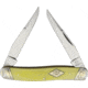 Rough Rider Muskrat Yellow Carbon Folding Knife, Mirror Carbon Steel Dual Clip Blade, Yellow Smooth Synthetic Handle, KB209R / RR1737