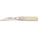 Rough Rider Small Barlow Fold Knife, SS clip blade, White smooth bone handle RR1273