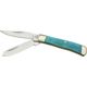 Rough Rider Tiny Trapper Fold Knife, clip and spey blade, Turquoise smooth bone handl RR1263