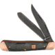 Rough Rider Trapper Copper Bolster Folding Knife,Stainless Steel,Standard Edge,Clip and Spey,Black Stonewash,Black,Smooth Bone Handle RR1584